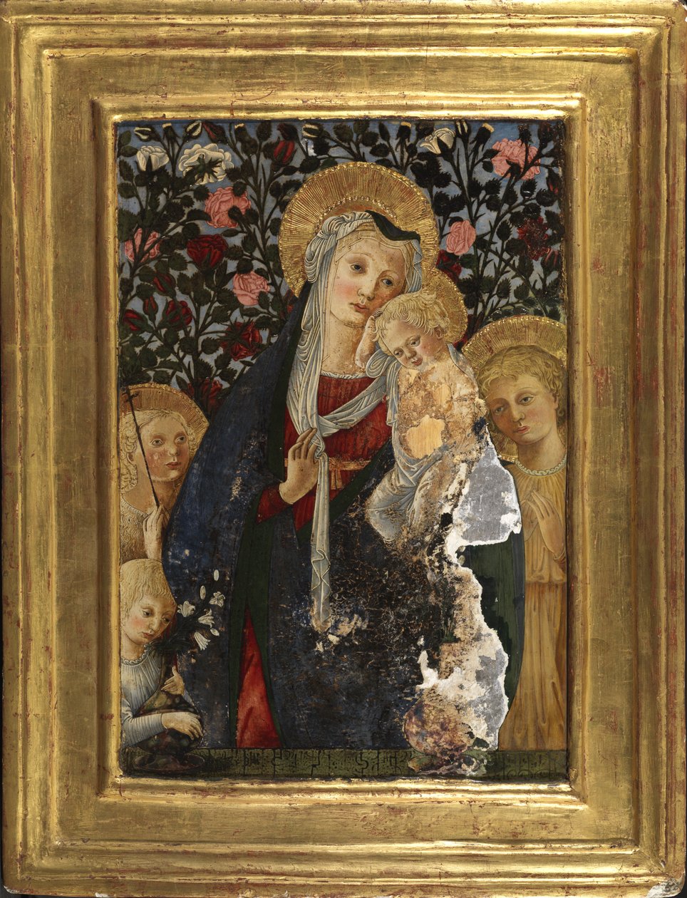 聖ヨハネと聖母子、聖エリザベスとユリの花瓶を持つ子、1450〜59年 作： ピアフランチェスコフィオレンティーノ