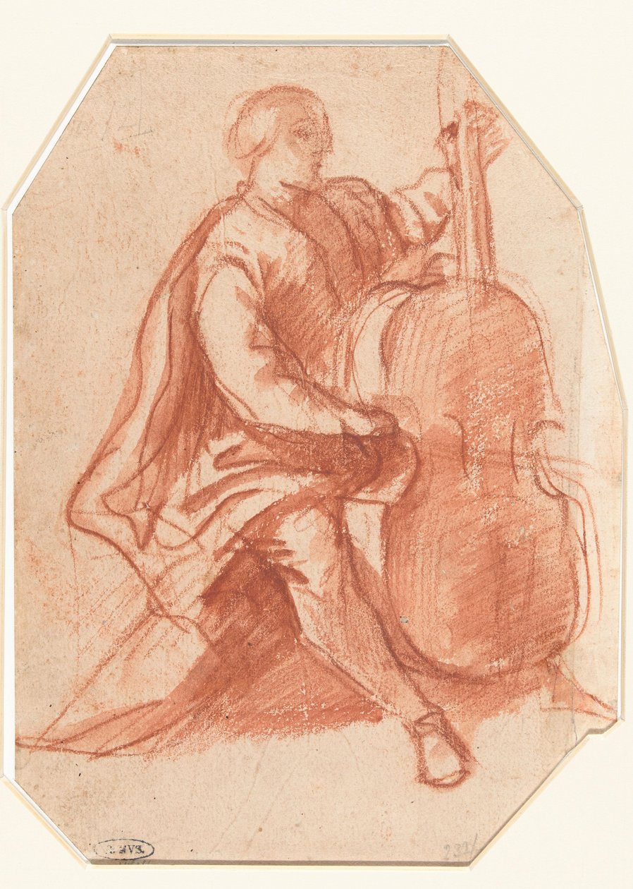 Viola da Gamba-Spieler, Dreiviertel von der Seite 作： ピアフランチェスコモラ