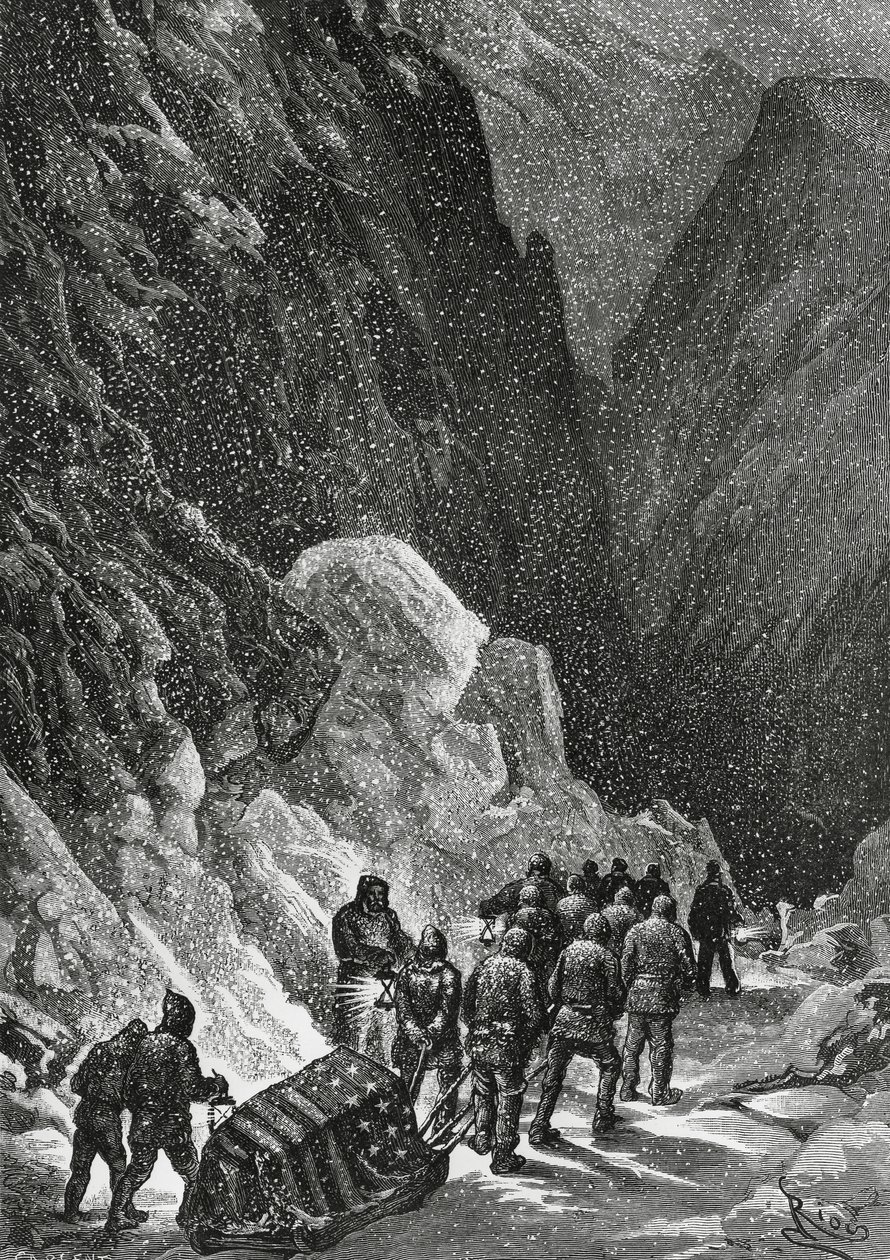 アメリカの探検家、チャールズ・フランシス・ホール船長（1821-1871）の埋葬（1871年11月、ポラリス探検隊、グリーンランド 作： ブレーズ・ニコラ・ル・スール
