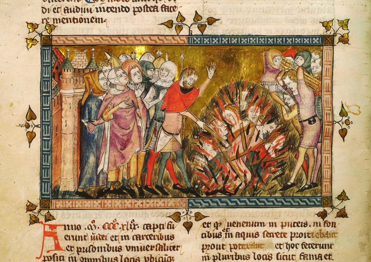 1349 年のユダヤ人焼却。 作： Pierart dou Tielt