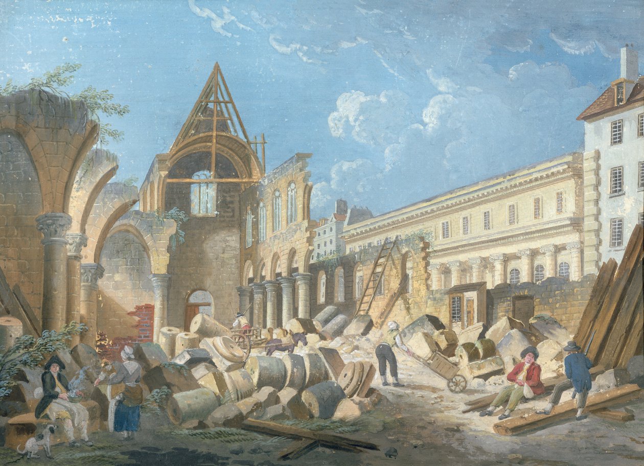 Couvent des Cordeliersの解体、1802年頃 作： ピエール・アントワーヌ・ドマシー