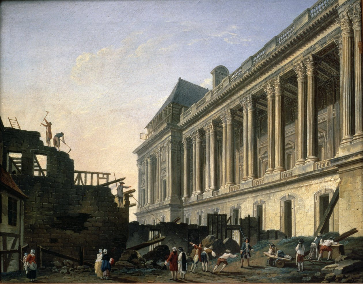 ルーヴル美術館の列柱の清算、1764年 作： ピエール・アントワーヌ・ドマシー
