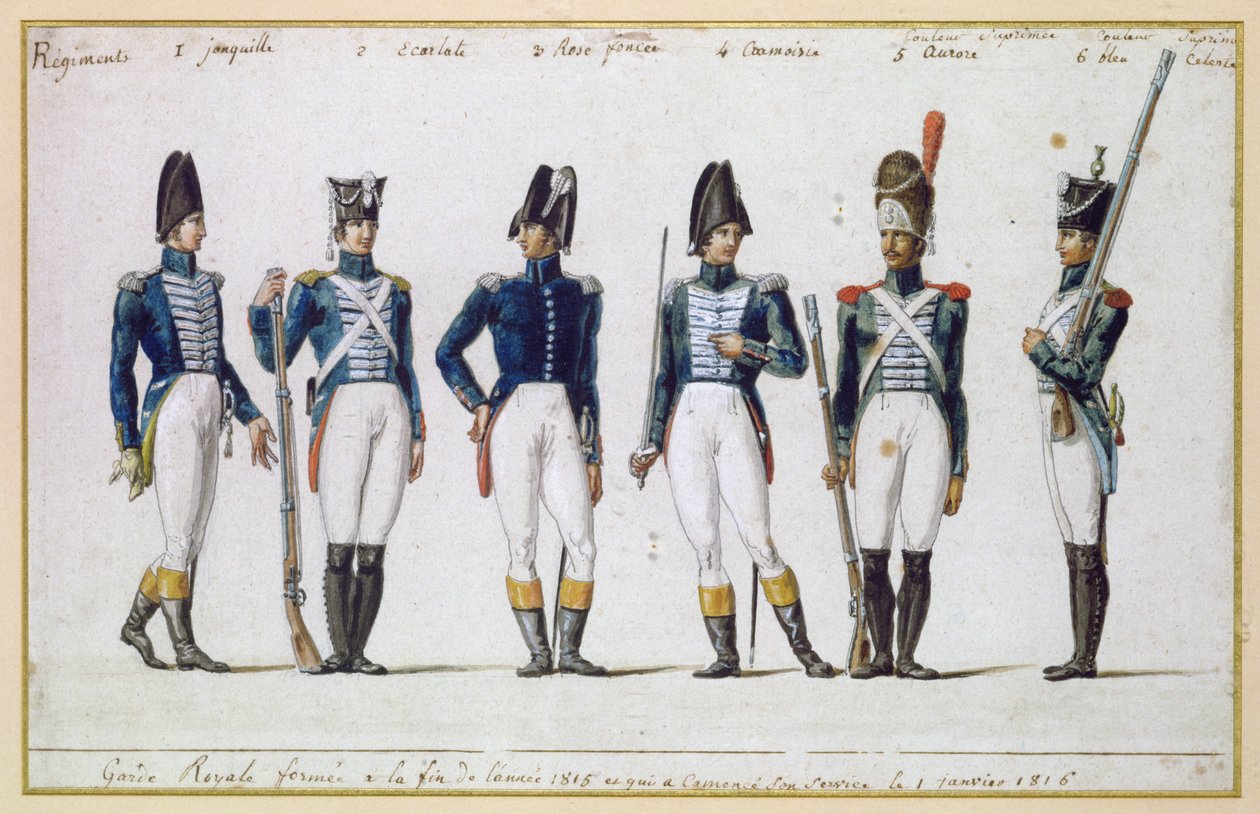 フランス王立警備隊、1816年（ガッシュ） 作： ピエール・アントワーヌ・ルスール