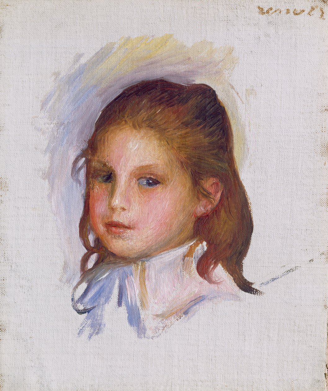 茶色の髪の子、1887-88年 作： ピエールオーギュストルノワール