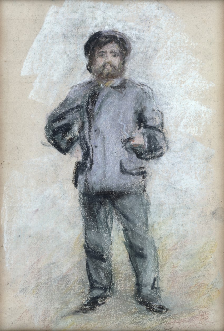 クロード・モネの肖像（1840-1926）スタンディング、1875（紙にパステル） 作： ピエールオーギュストルノワール