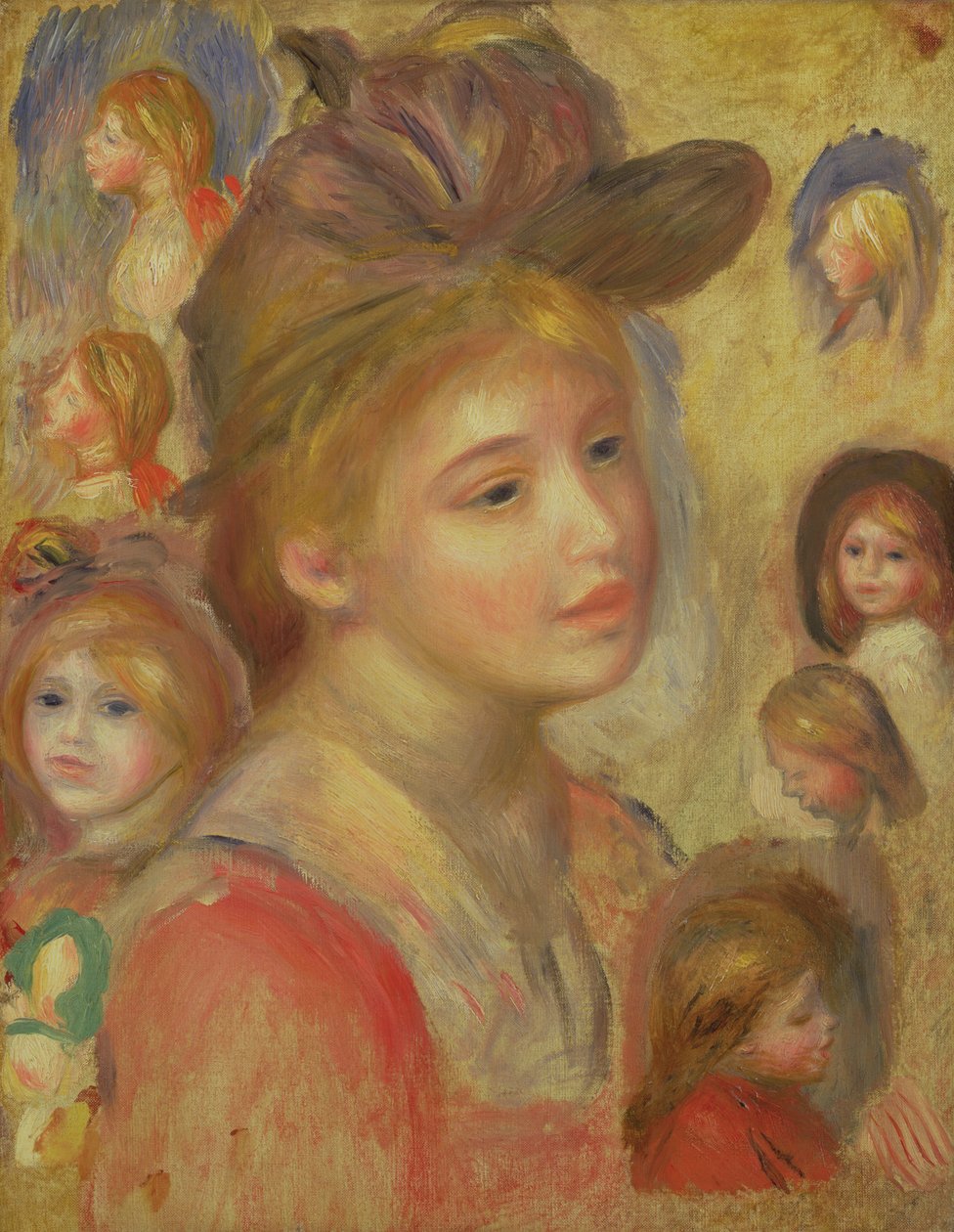 少女の頭の研究、1893 作： ピエールオーギュストルノワール