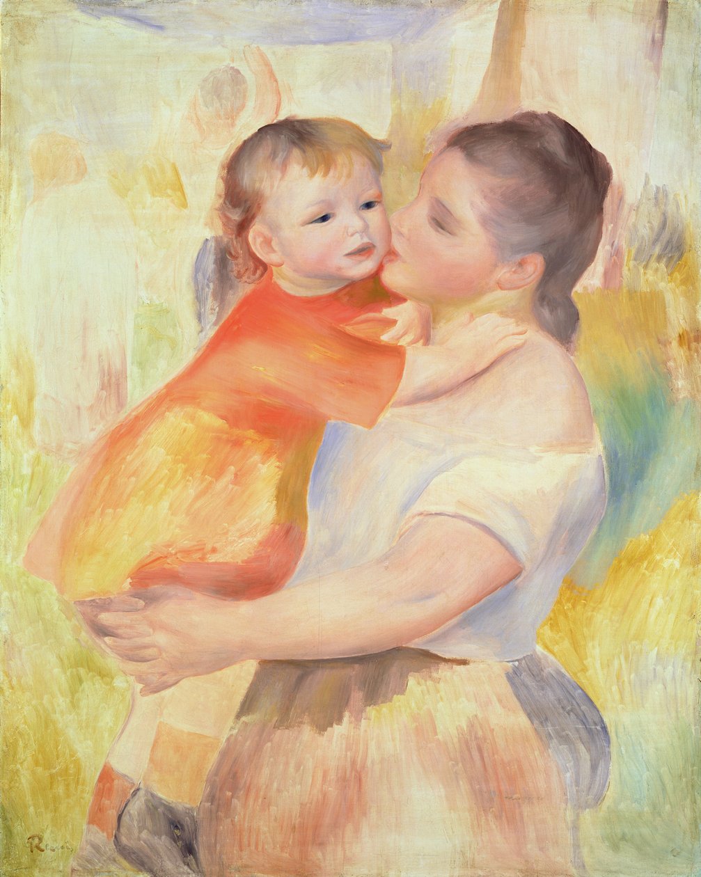 洗濯婦と子供、1887 作： ピエールオーギュストルノワール