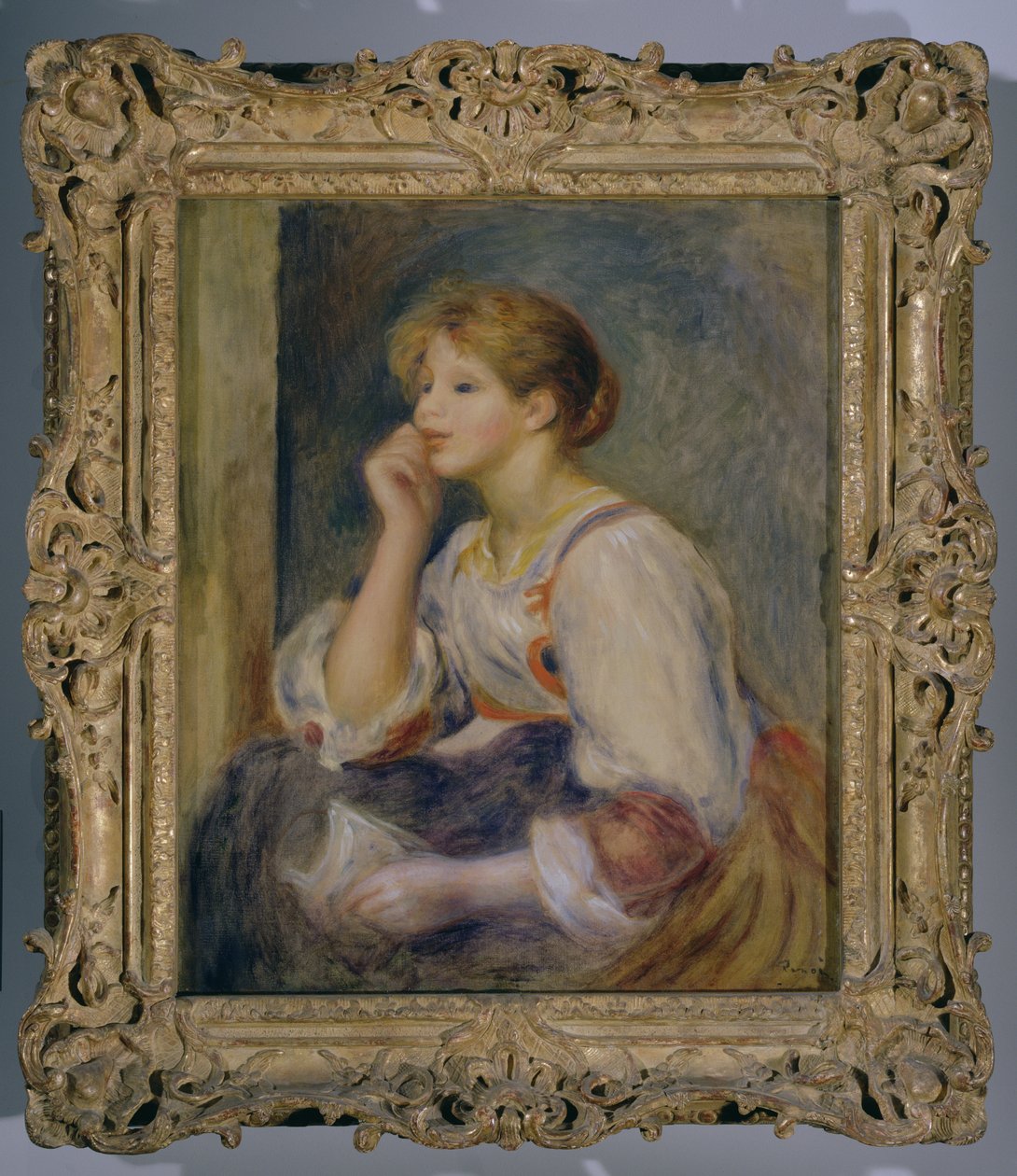 手紙を持つ女性、1890年頃 作： ピエールオーギュストルノワール