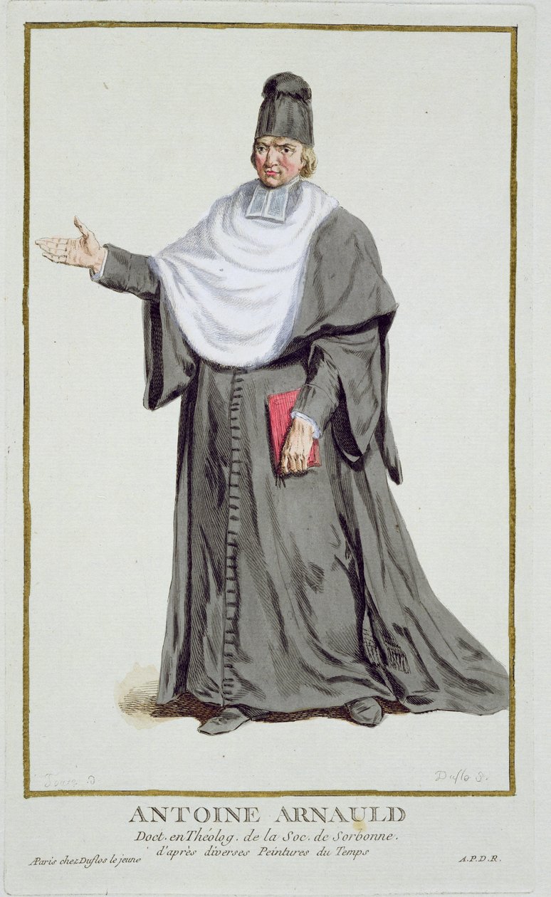 Antoine Arnauld（1612-94）from &39;Receuil des Estampes、Representing ranks andignigns、follow the the Costume of All Existing Nations&39;、1780年発行（手描きの彫刻） 作： ピエール・デュフロス