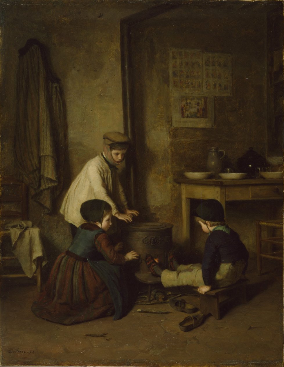 寒い日、1858 作： ピエール・エドゥアール・フレール