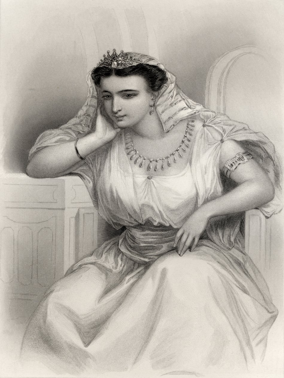 1858年のメアリーカウデンクラークによる「世界の著名な女性」のクレオパトラVII（紀元前69〜30年）のイラスト 作： ピエール・ギュスターヴ・ユージン・スタール