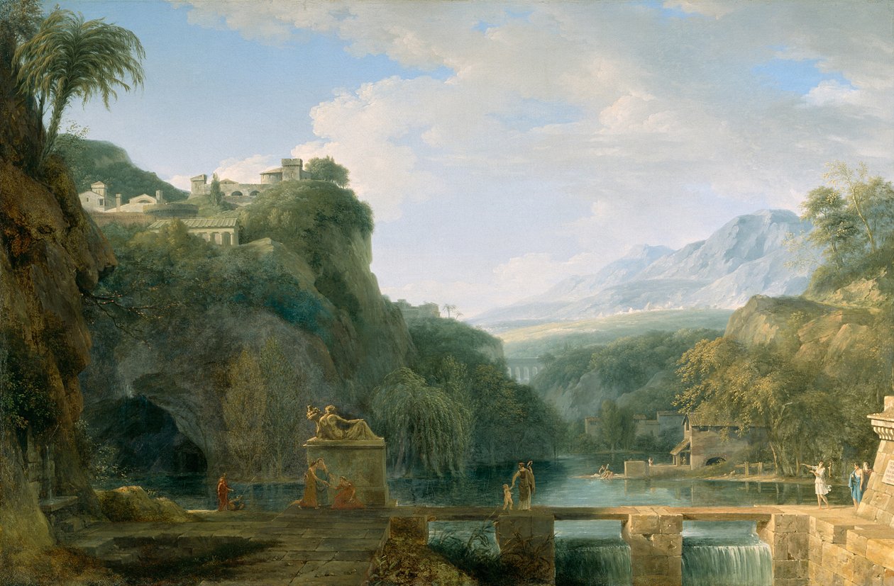 古代ギリシャの風景、1786年 作： ピエール・アンリ・ド・ヴァランシエンヌ