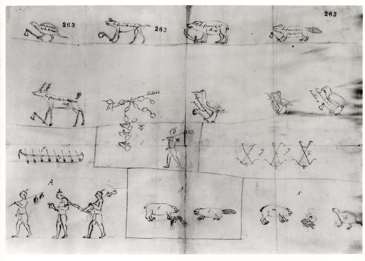 イロコイのピクトグラム、1666年7月12日 作： ピエール・ジョゼフ・ショーモネット
