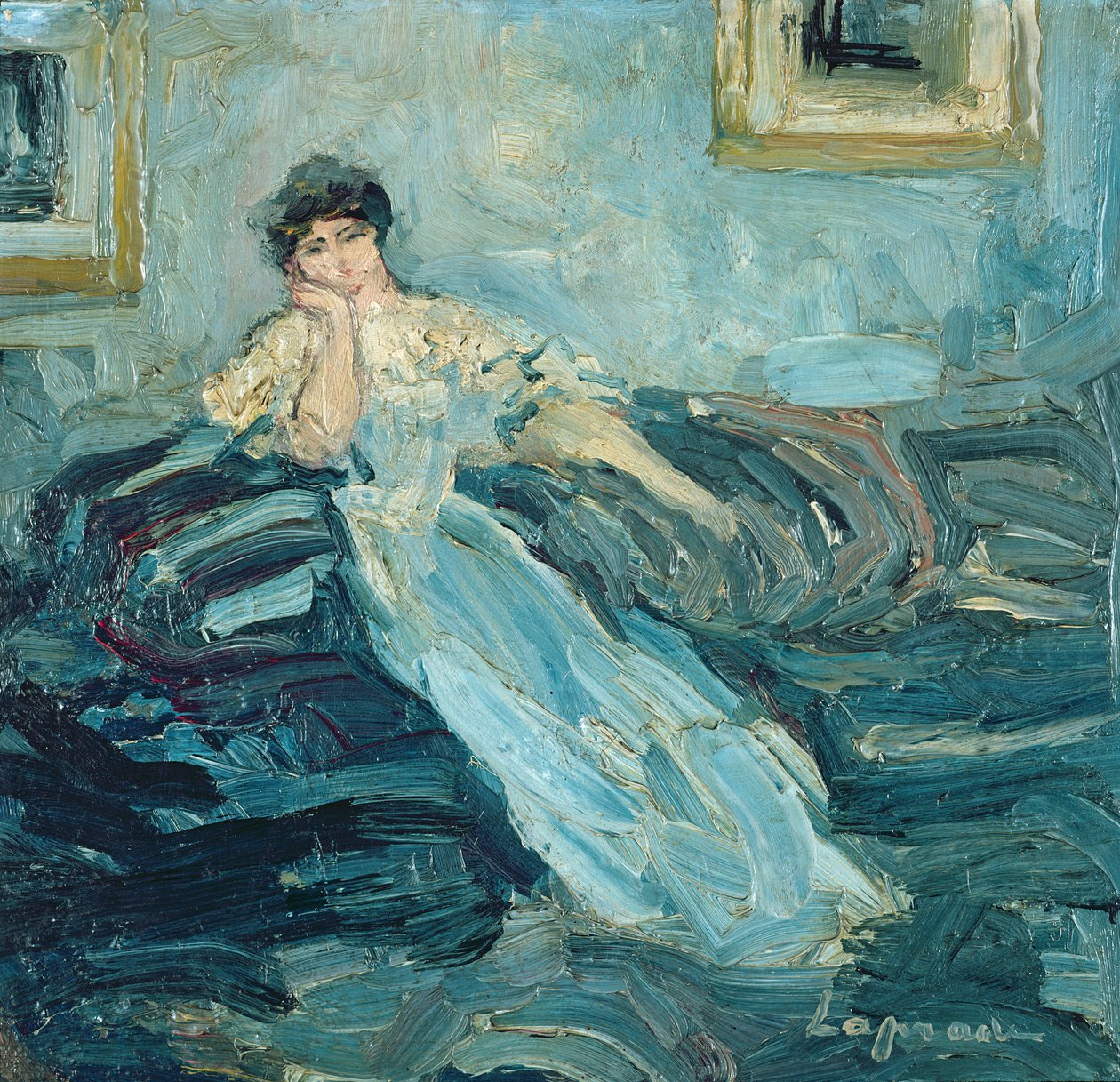 インテリアの女性、1909年頃 作： ピエール・ラプラード