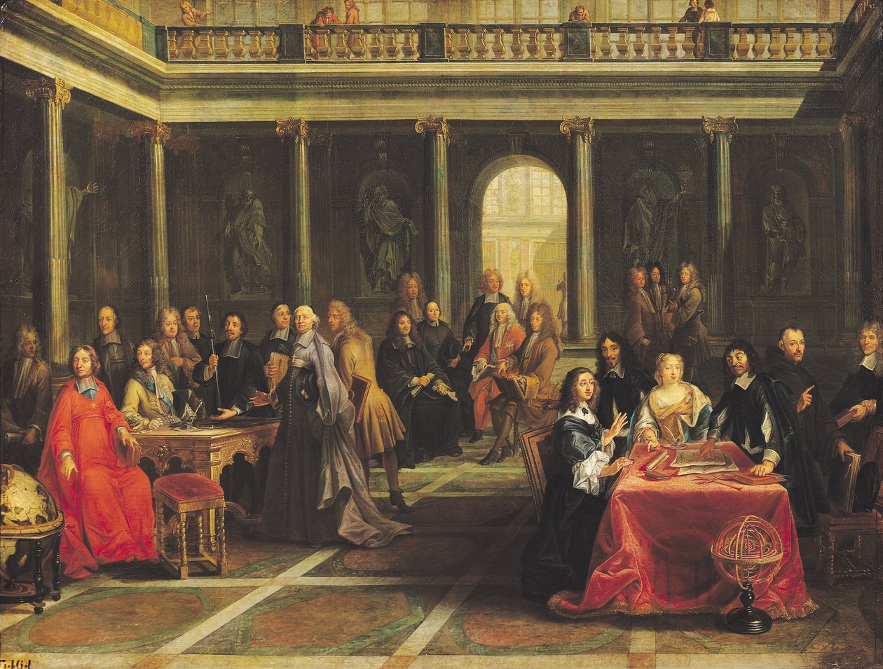 スウェーデンのクリスティーナ女王（1626-89年）と彼女の裁判所 作： ピエール・ルイ・ザ・ヤンガー・デュメスニル