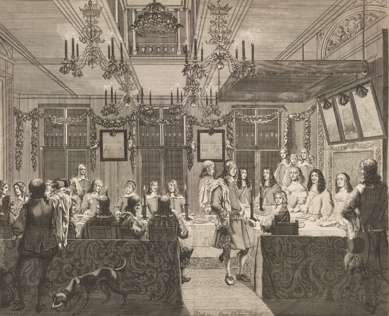 1660年5月30日、イギリス国王チャールズ2世（1630〜1685年）の訪問の際のマウリッツハイスでの宴会 作： ピエールフィリップ