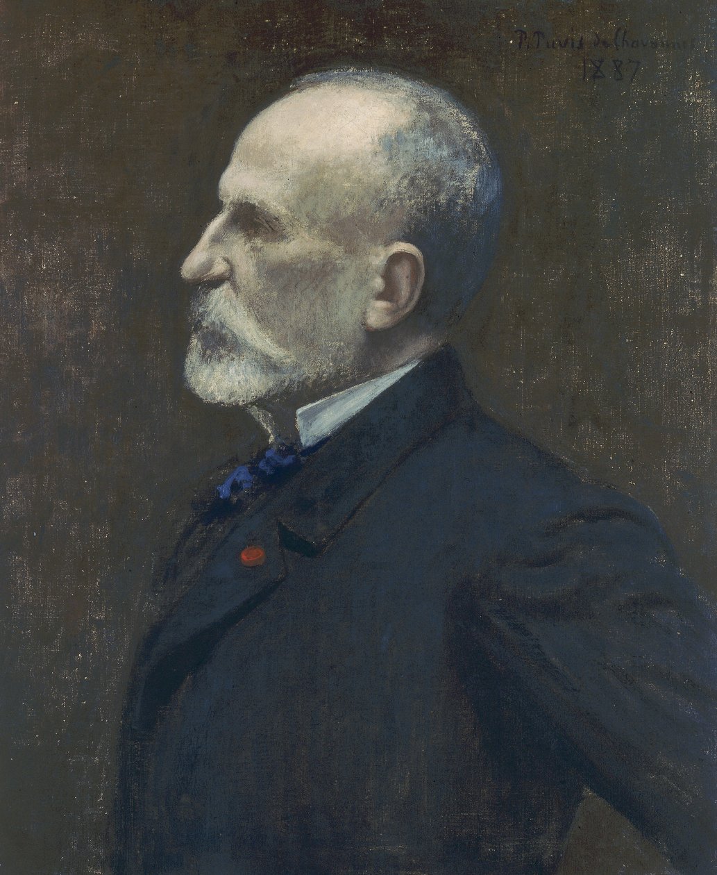自画像、1887 作： ピエール・ピュビス・ド・シャヴァンヌ