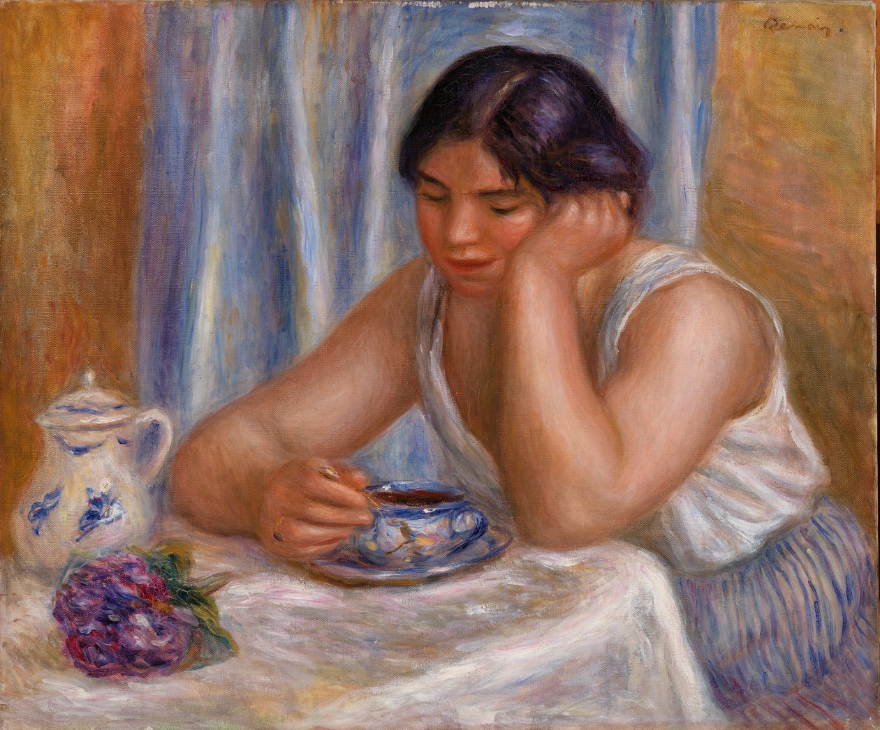 Cup of Chocolate (チョコレートを受け取る女性) 作： ピエールオーギュストルノワール
