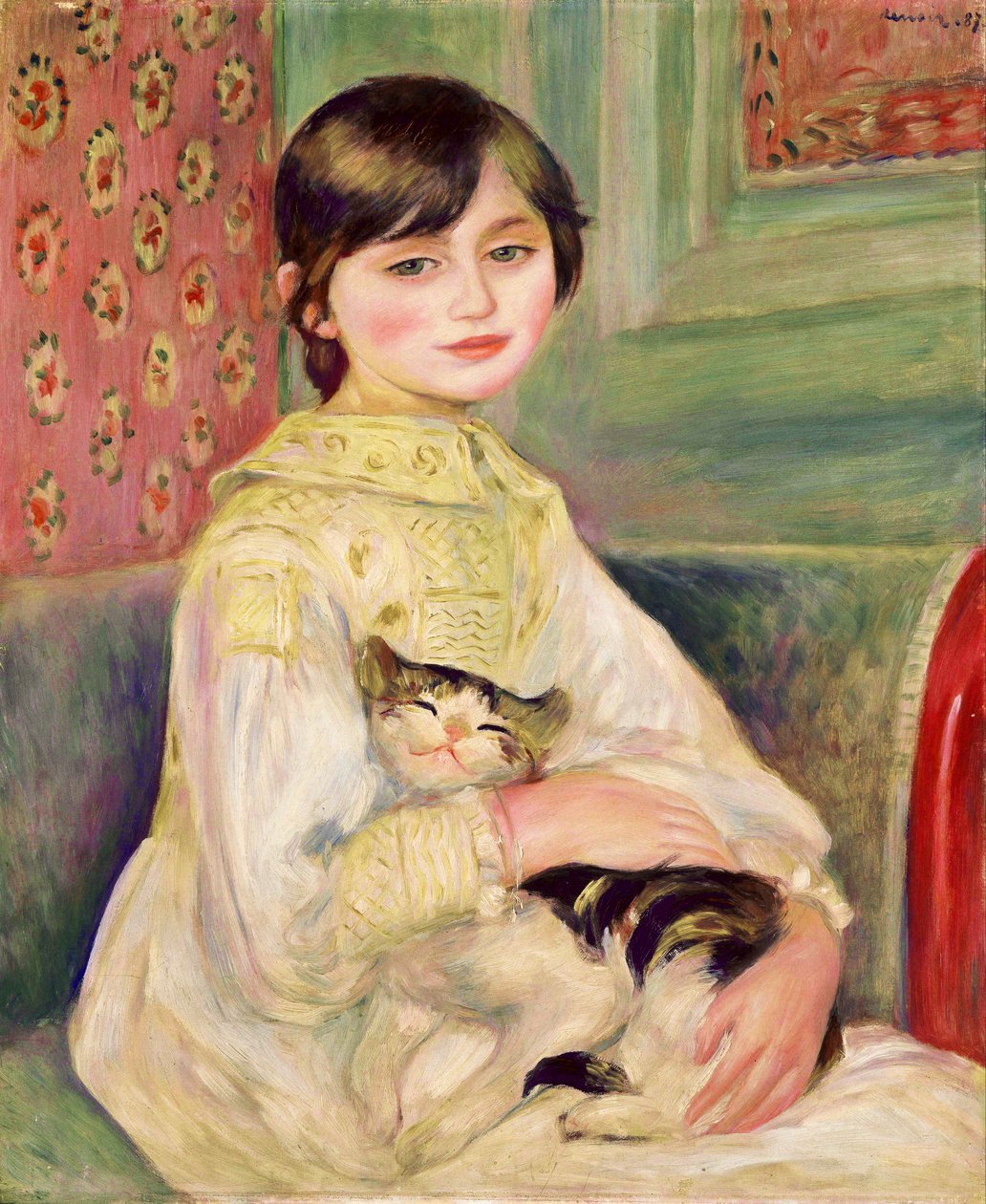 猫の子としても知られるジュリー・マネ 作： ピエールオーギュストルノワール