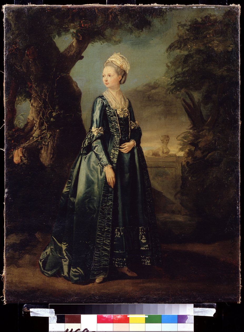 "Portrait of a Lady in a Garden or Portrait of Grand Duchess Natalia" (Lady in a Garden (Grand Duchess Natalia の肖像)ヘッセ) 作： ピエール・エティエンヌ・ファルコネ