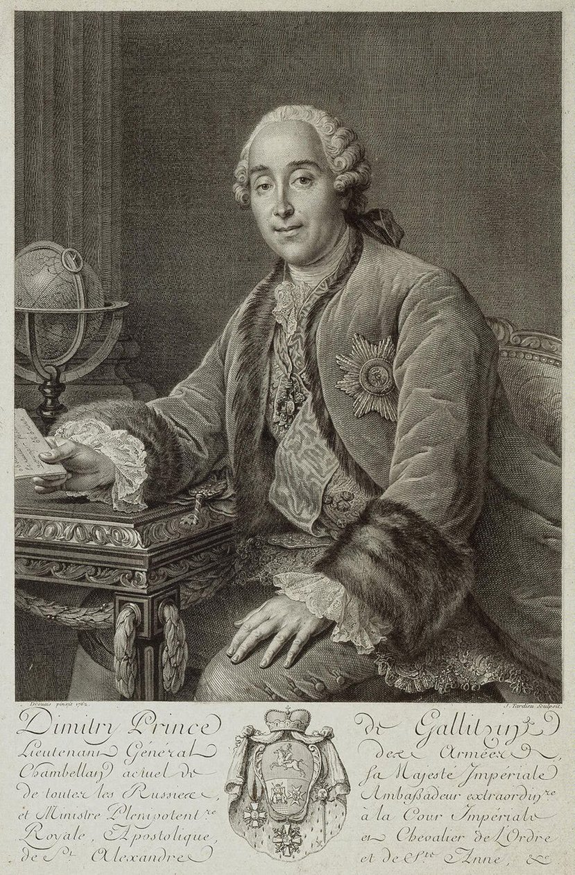 ドミトリー・ミハイロヴィッチ・ゴリツィン王子の肖像 1721-1793, 1762 作： ピエール・アレクサンドル・タルデュー