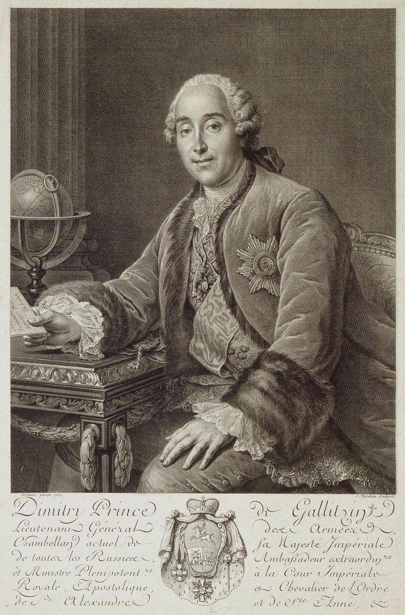 ドミトリー・ミハイロヴィッチ・ゴリツィン王子の肖像 1721-1793, 1762 作： ピエール・アレクサンドル・タルデュー