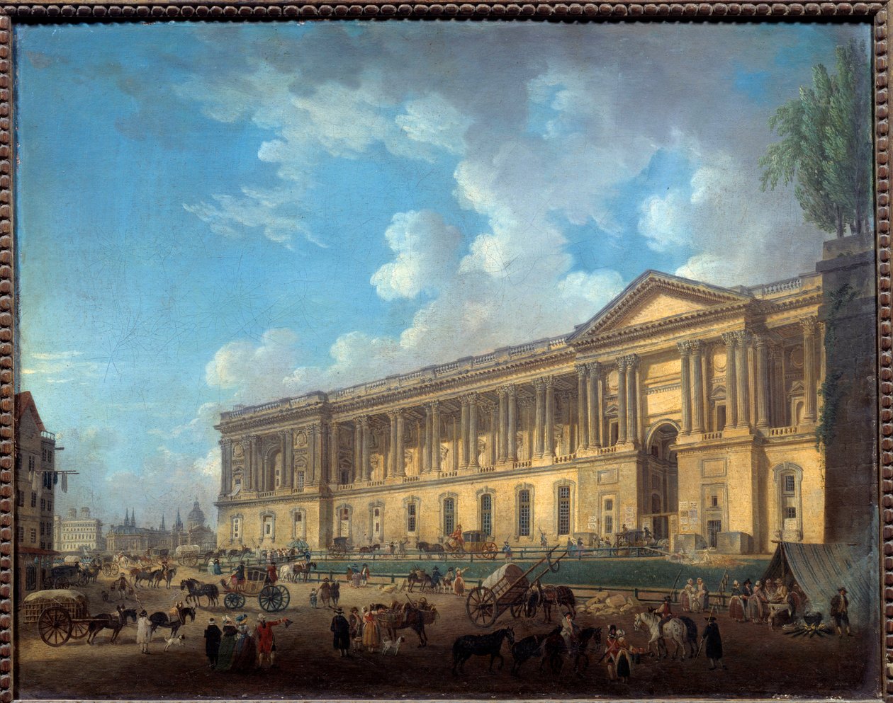 新設されたルーヴルの柱廊。パリの眺め。ピエール・ドゥマシー（1723-1807）の絵画 作： ピエール・アントワーヌ・ドマシー