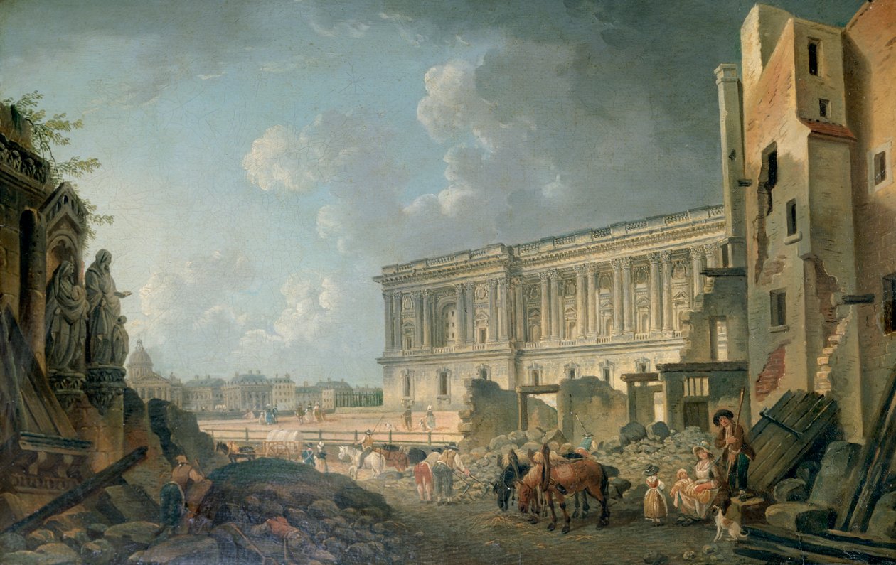 ルーヴル美術館の眺め、c1743-1807 作： ピエール・アントワーヌ・ド・マシー