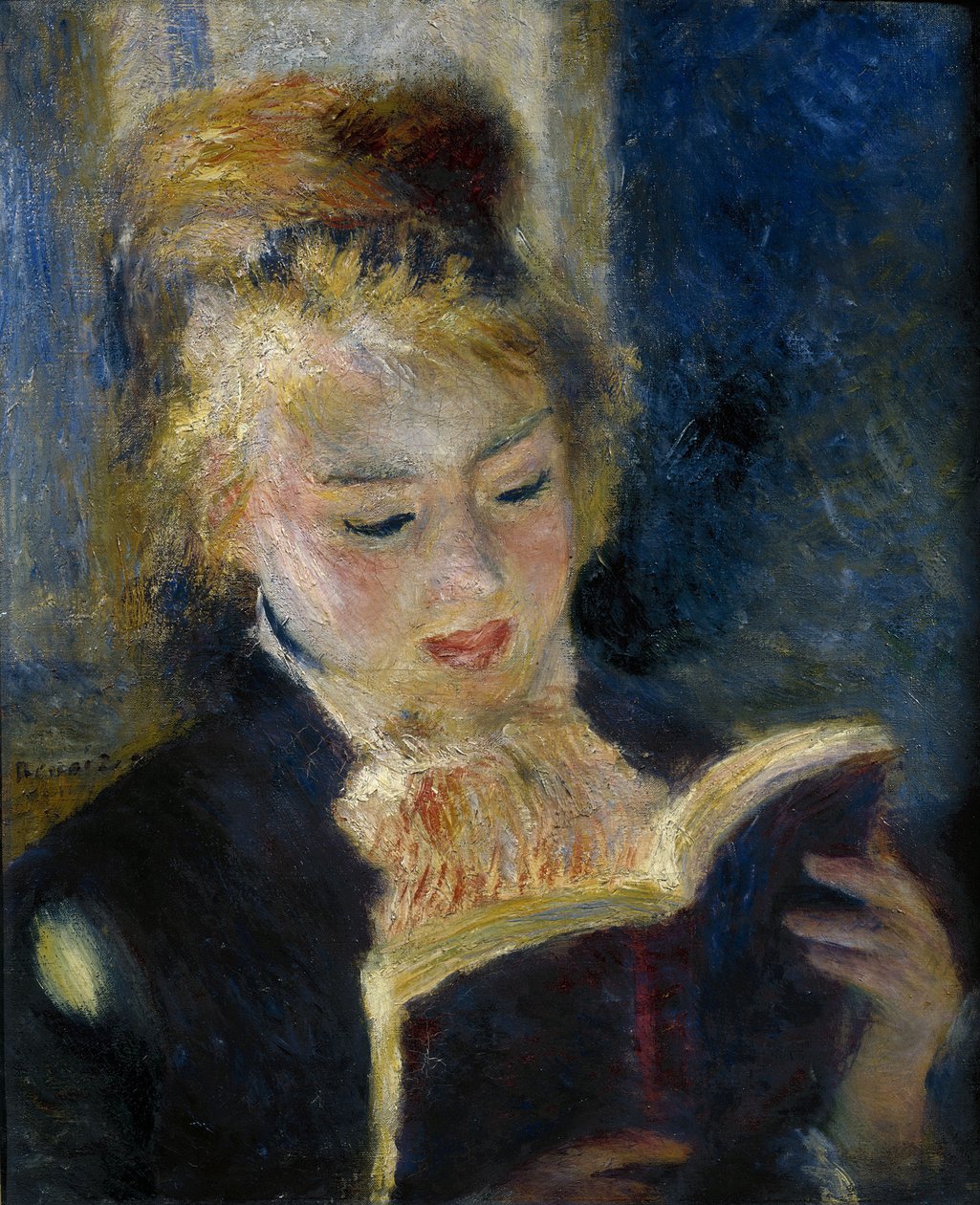 読書灯を読む女の子 作： ピエールオーギュストルノワール