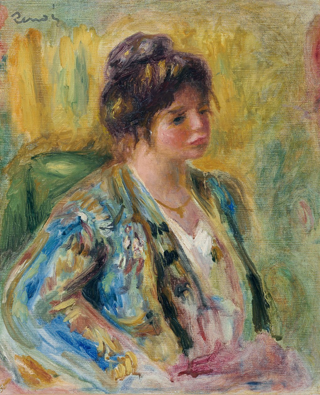 オリエンタル衣装の女性の胸像c。 1895 作： ピエールオーギュストルノワール