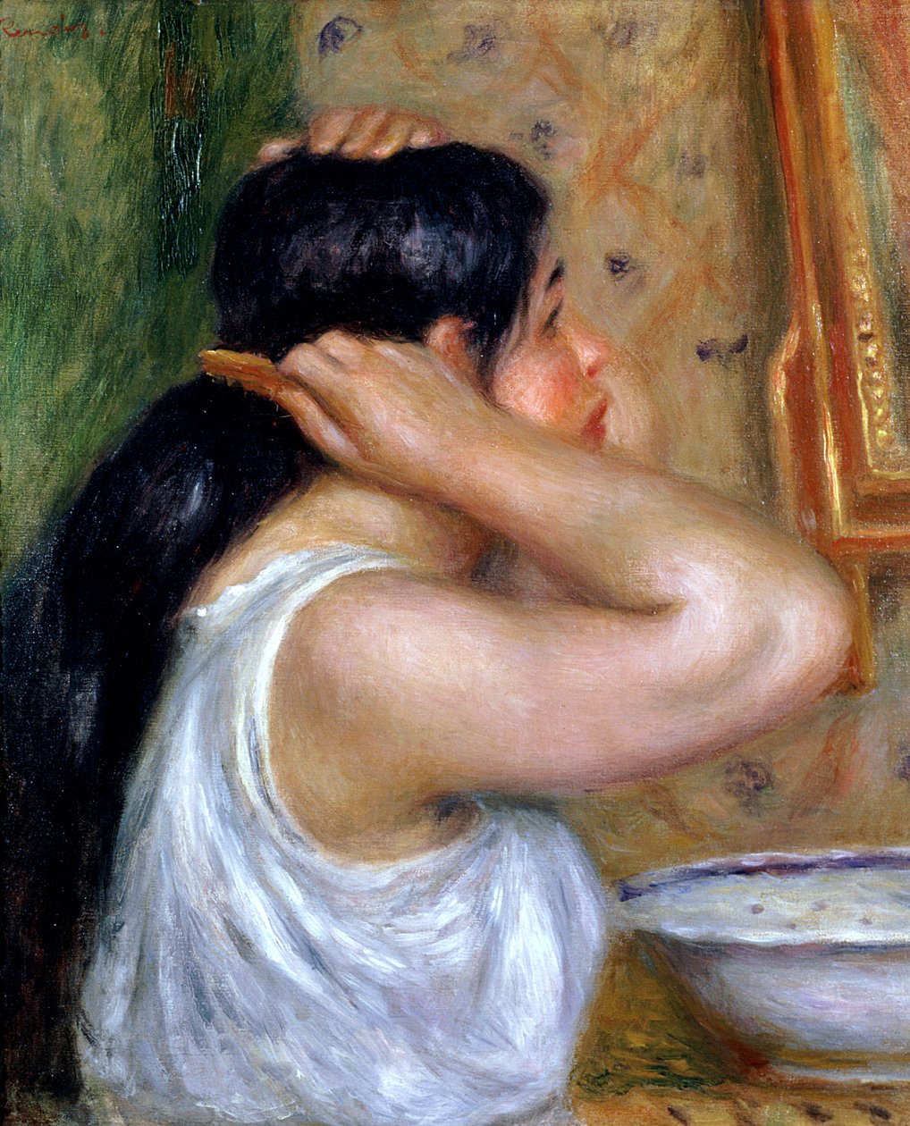 彼女の髪をとかす少女、1907-8