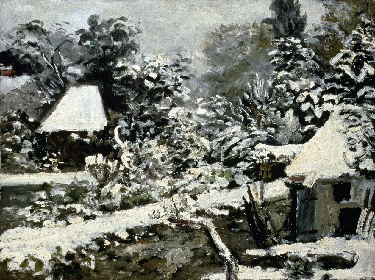 風景、雪の影響、1868年頃
