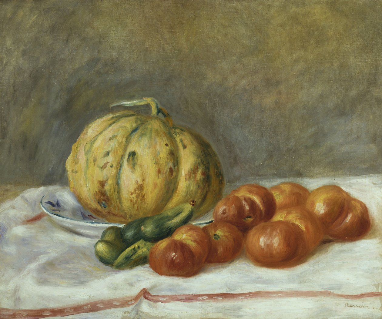 ルノワール、【メロンとトマト】、希少画集画、新品高級額・額装付 メロンとトマト、1903 | アートプリント