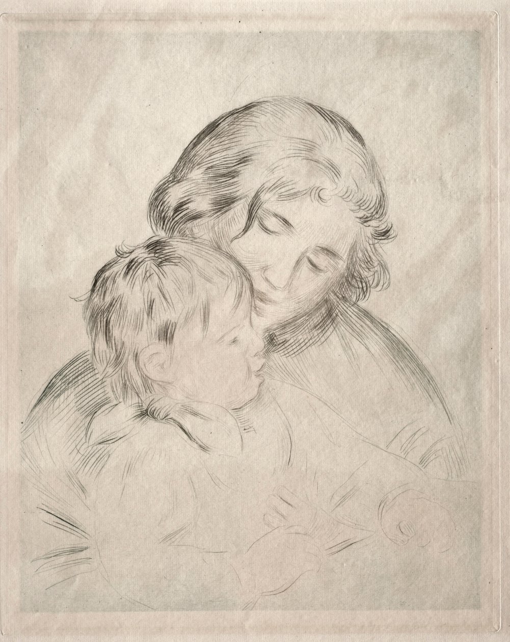 母と子、1896年。 作： ピエールオーギュストルノワール