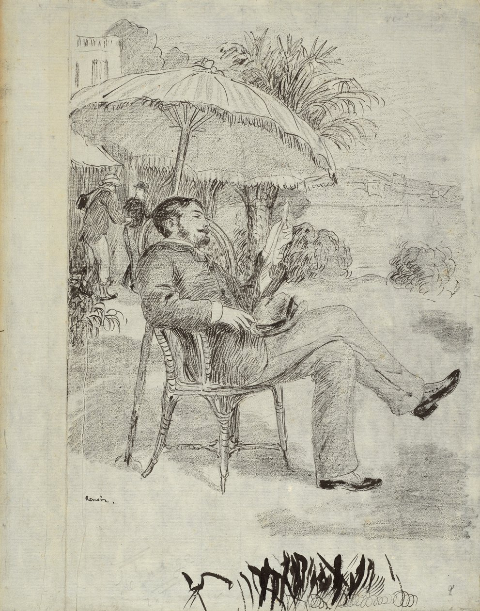 ボルディゲーラのホテルのテラスで：画家ジャンマルタンが彼の法案をレビュー（1881年） 作： ピエールオーギュストルノワール