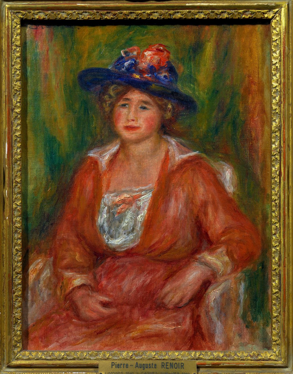 座った女性の肖像」 絵画 ピエール・オーギュスト・ルノワール（1841-1919） 寸 法 0,35 x 0,27 m パリ・ルーヴル美術館 Mandatory mention:ヘレネとヴィクトル・リオンによる寄付 作： ピエールオーギュストルノワール