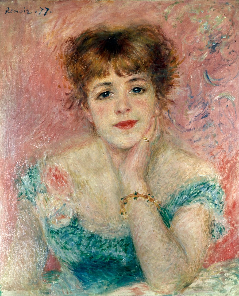 女優ジャンヌサマリーの肖像、1877年。 作： ピエールオーギュストルノワール