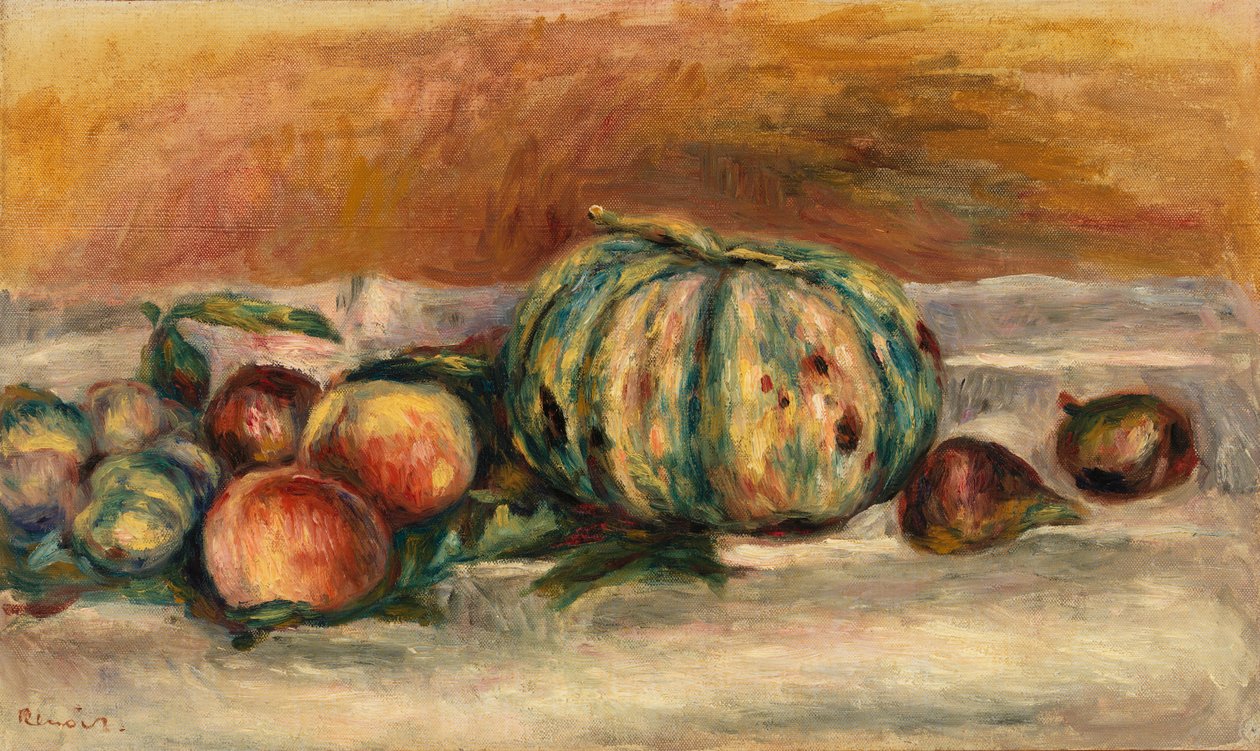 メロンのある静物 (Nature morte au melon) 作： ピエールオーギュストルノワール