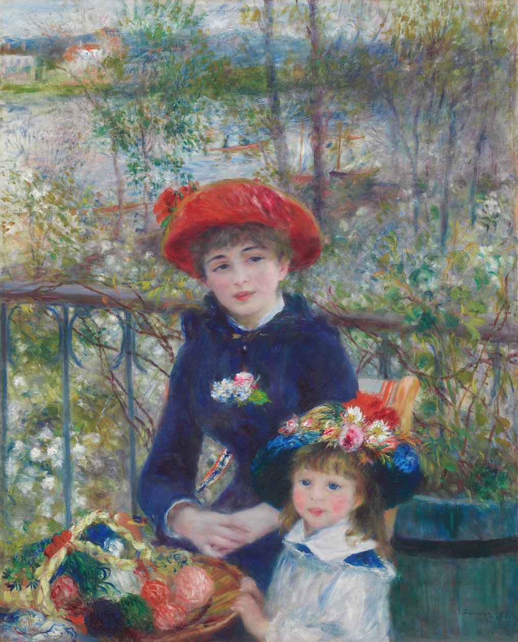 テラスでの二人（On the Terrace） ルノワール 1881 テラスで二人の姉妹 | アートプリント
