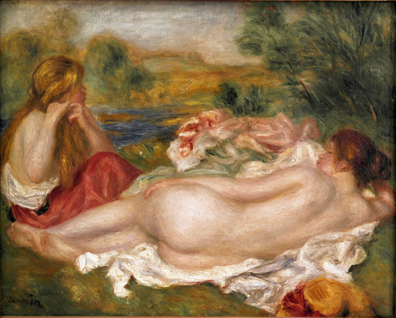 二人の水浴客絵画：ピエール・オーギュスト・ルノワール（Pierre-Auguste 作： ピエールオーギュストルノワール