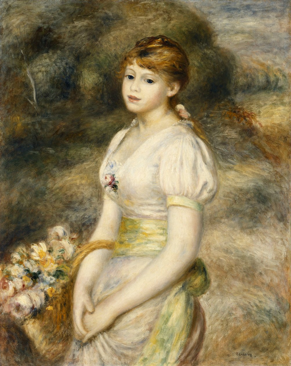 花のバスケットを運ぶ少女;花のバスケットを運ぶ少女1888
