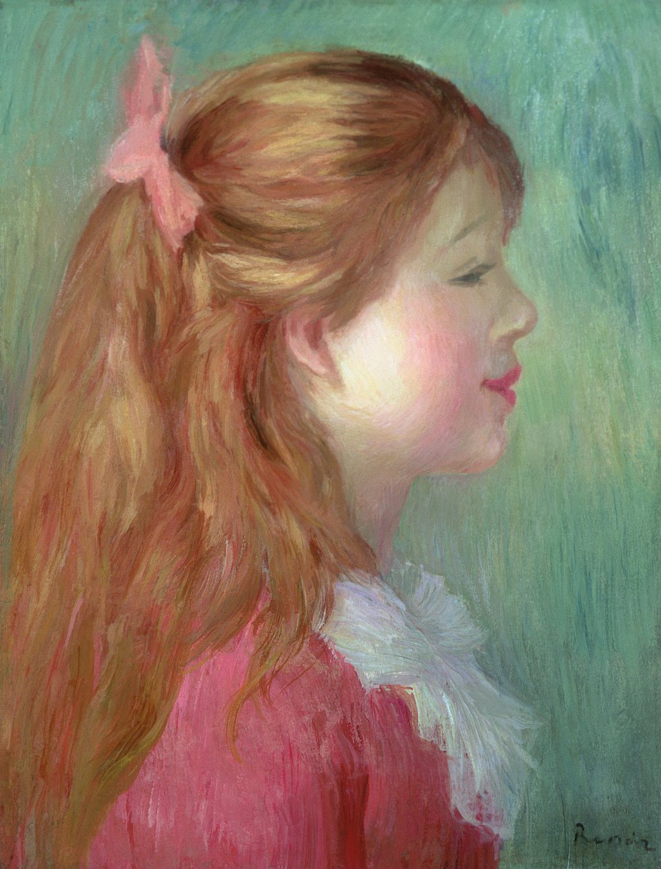 長い髪の少女（1890） 作： ピエールオーギュストルノワール