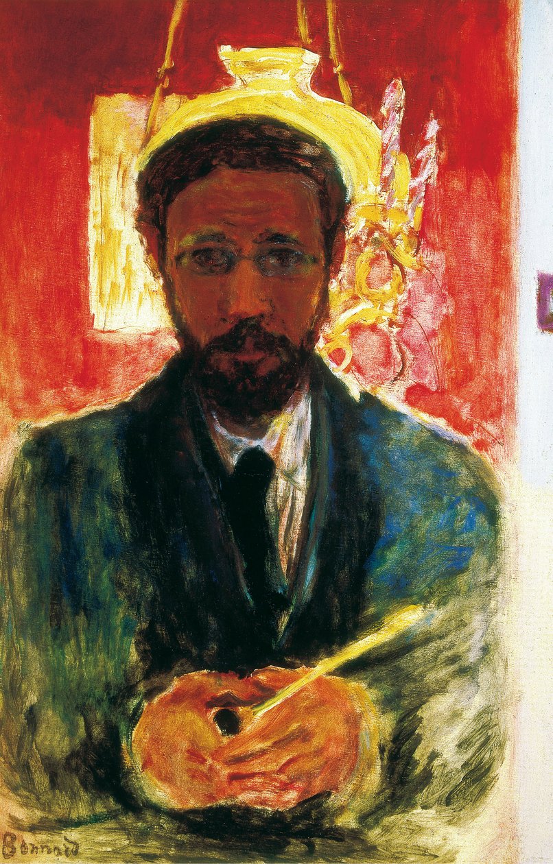 パイプを持つ自画像 1908年 作： ピエール・ボナール