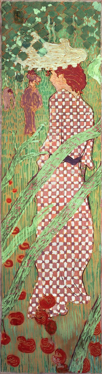 Women in a Garden: Woman in a Grid Dress Women in a Garden: Woman in a..., 1891. 作： ピエール・ボナール