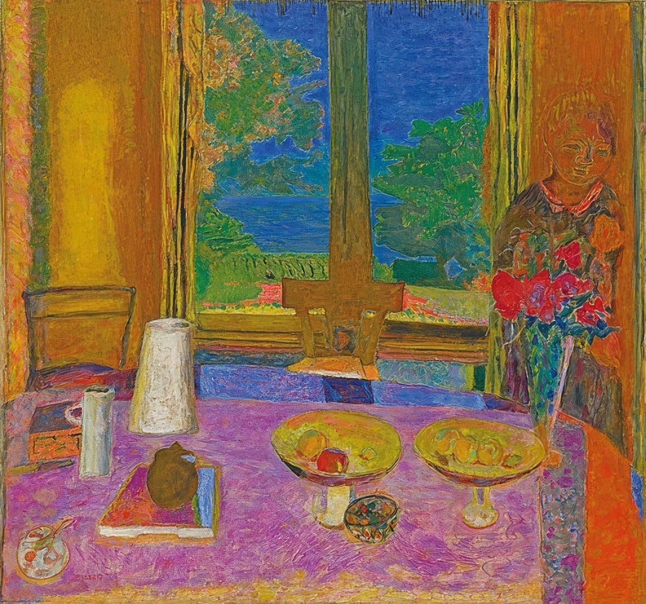 庭につながる広いダイニングルーム（Grande salleàmanger sur le jardin）。 1934-35 作： ピエール・ボナール