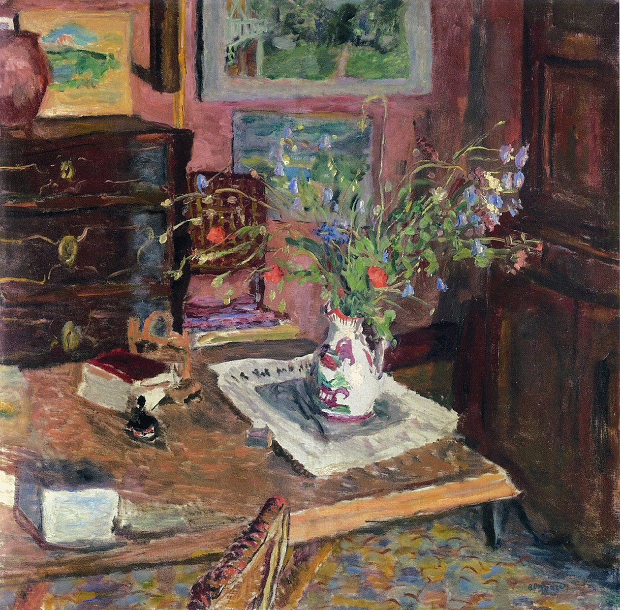 花のあるインテリア、1910年頃 作： ピエール・ボナール