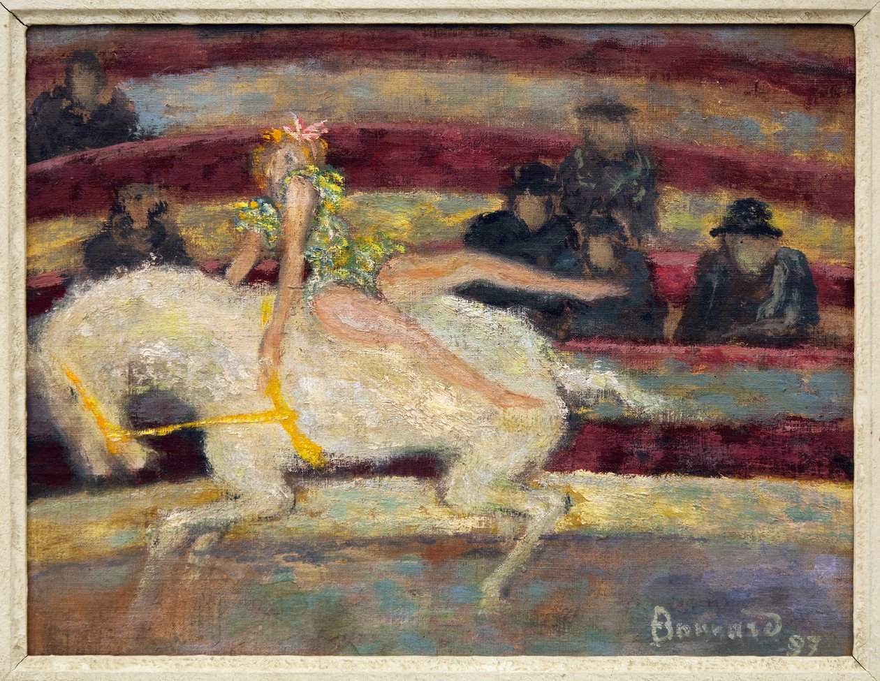 ピエール・ボナール（1867-1947）のキャンバスに描かれた油彩画「サーカスの馬術競技の場面」L