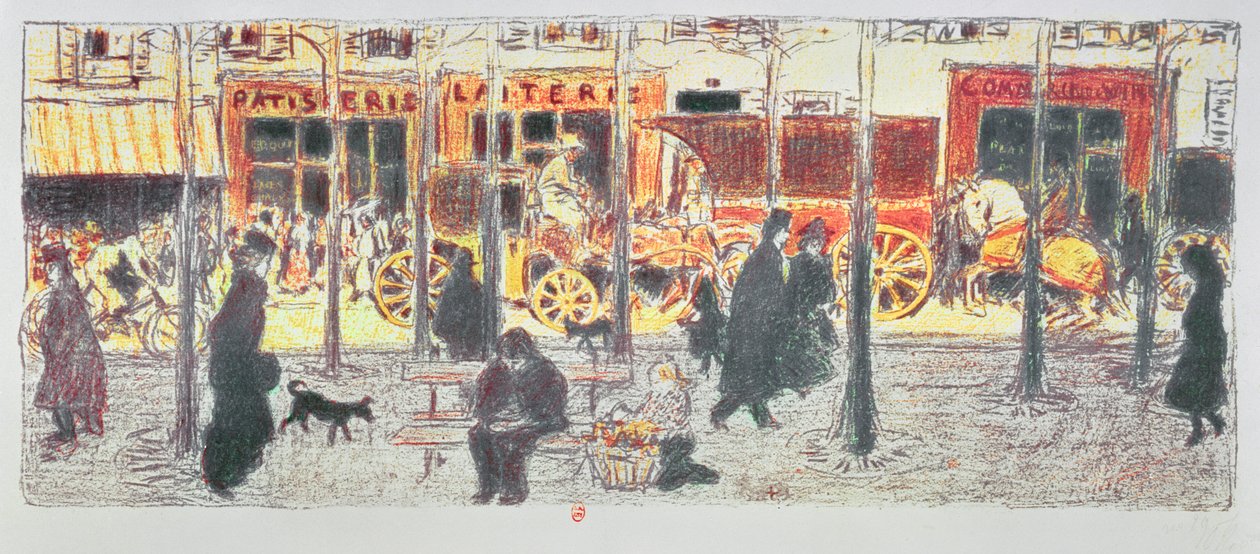 パリの大通り、1896年 作： ピエール・ボナール