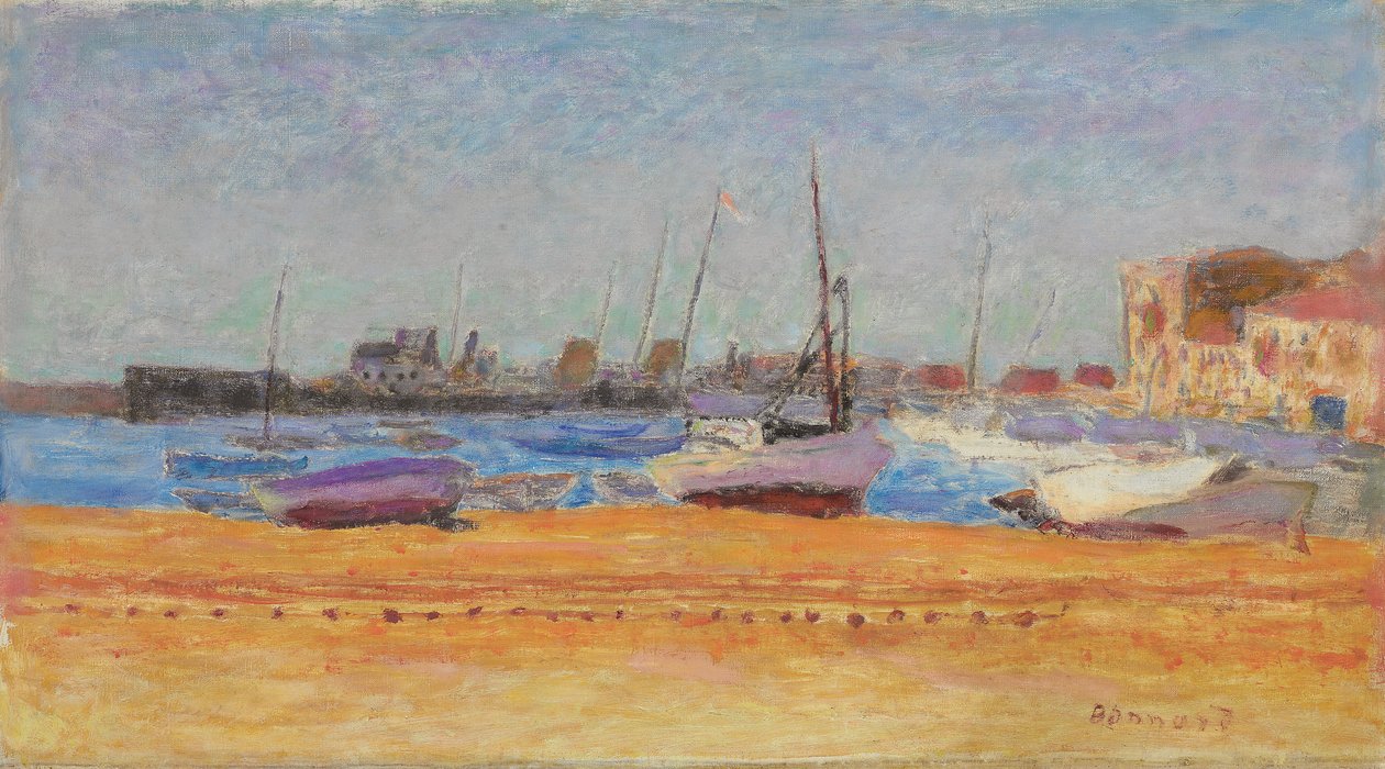 カンヌ港; Le port de Cannes、c.1924（キャンバスに油彩） 作： ピエール・ボナール