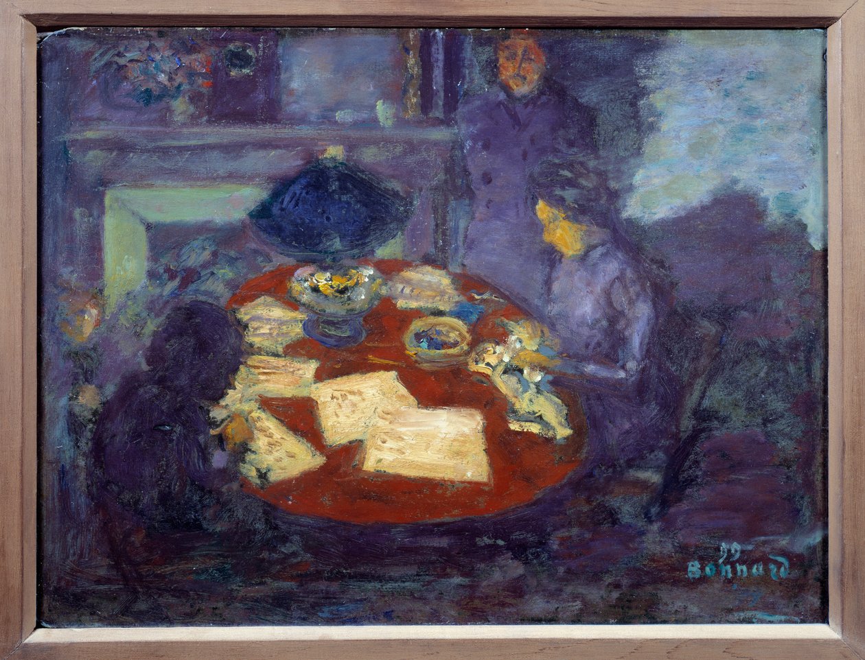 ランプの下で ピエール・ボナール（1867-1947）の絵画 1899年 薄さ：0.34x0.44 m パリ、オルセー美術館